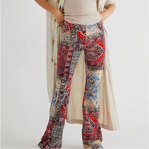 Free People- Penny Red Patchwork Corduroy Flare | size 25